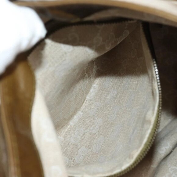 GUCCI Horsebit Shoulder Bag Leather Khaki Auth ep11163 - Picture 13 of 16